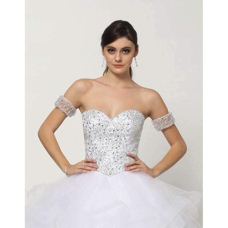 Long Strapless Quinceanera Ball Gown - The Dress Outlet Juliet