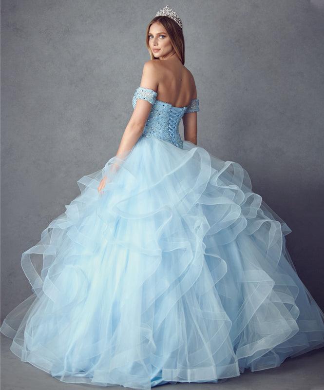 Long Strapless Quinceanera Ball Gown - The Dress Outlet