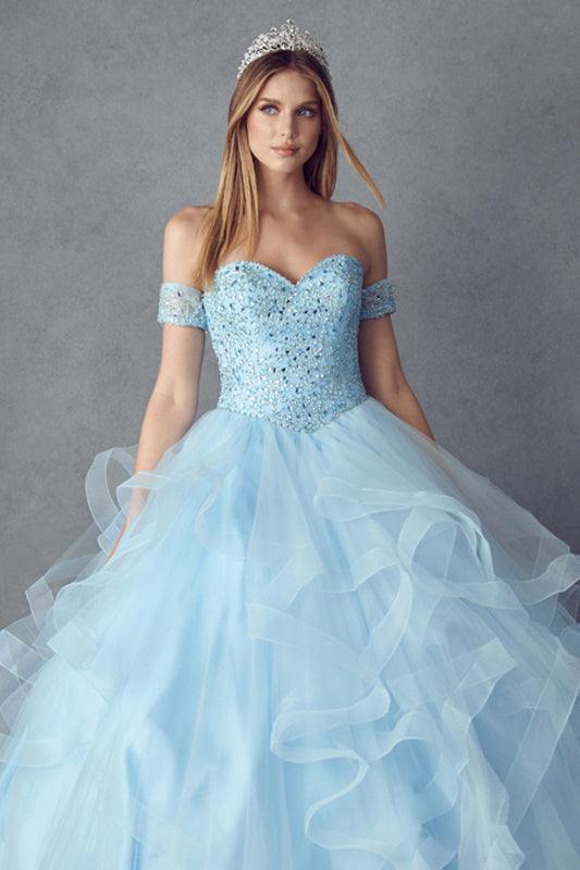 Long Strapless Quinceanera Ball Gown - The Dress Outlet