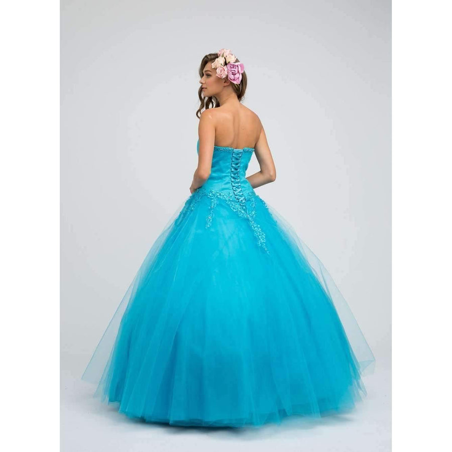 Long Strapless Quinceanera Dress Ball Gown - The Dress Outlet Juliet