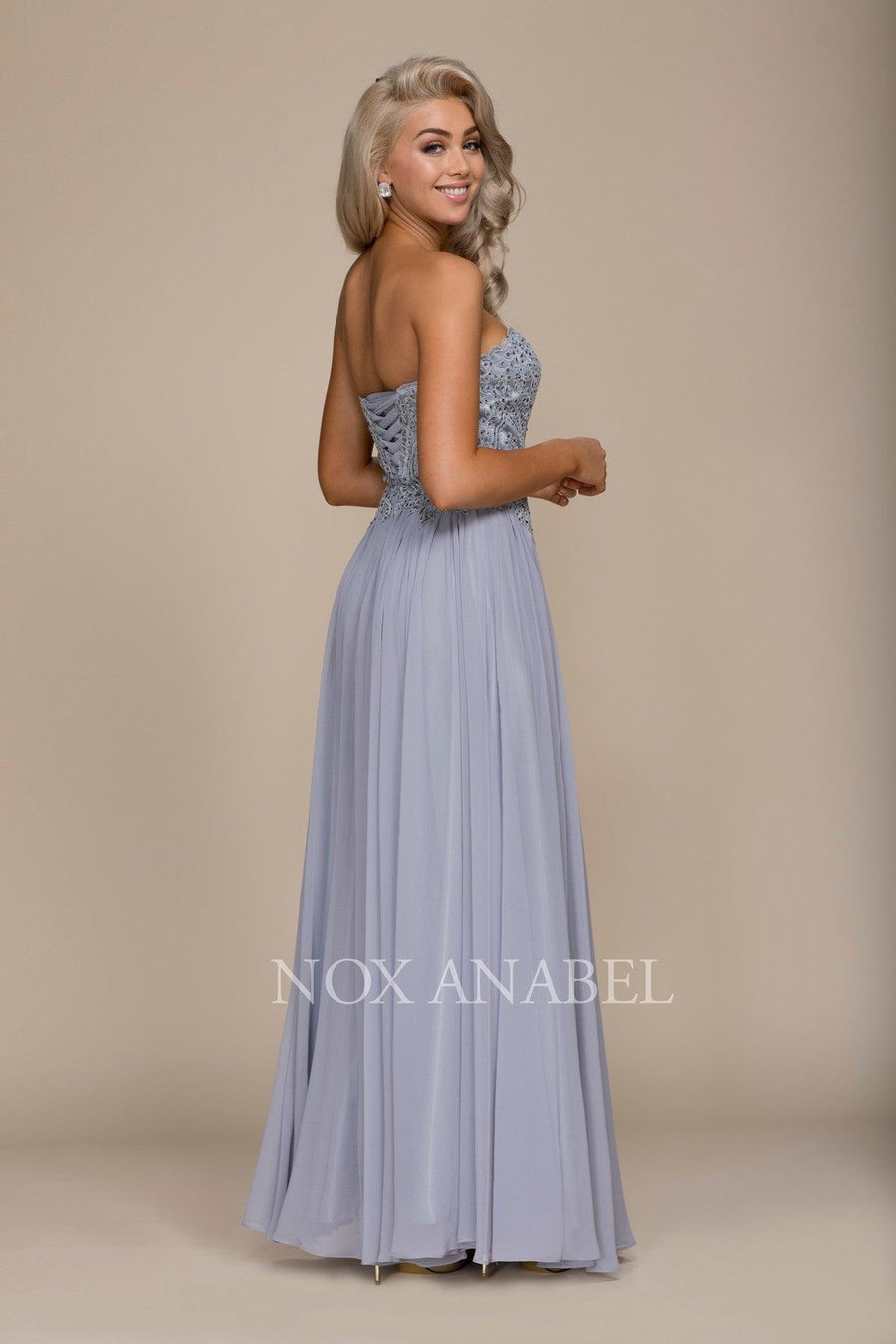 Long Strapless Sweetheart Corset Back Prom Dress - The Dress Outlet