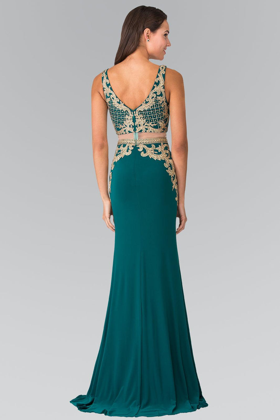 Long Two Piece Formal Evening Prom Dress - The Dress Outlet Elizabeth K