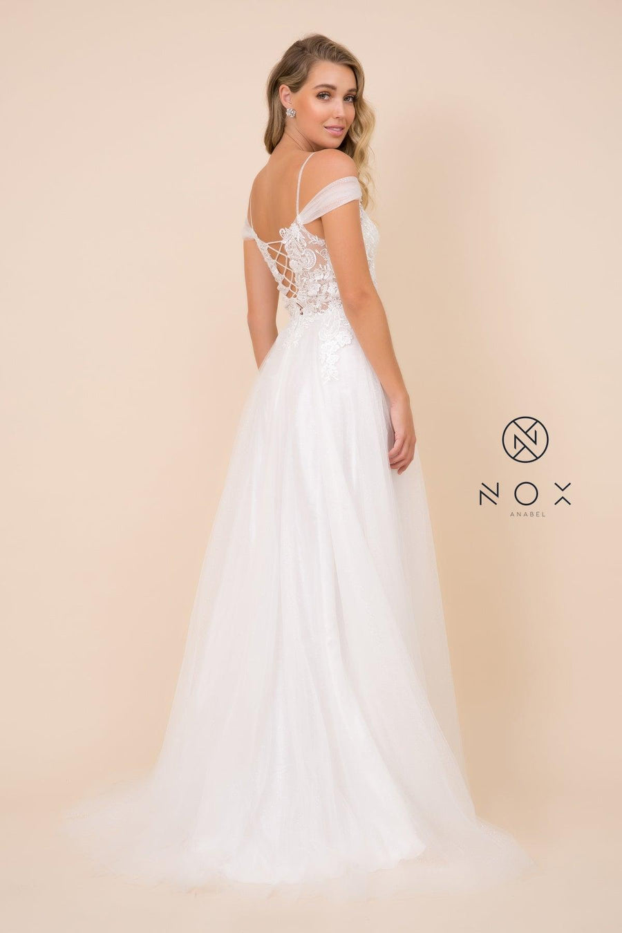 Long Wedding Gown Formal White - The Dress Outlet Nox Anabel