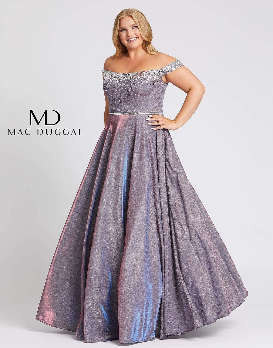 Mac Duggal Fabulouss Off Shoulder Plus Size Prom Ball Gown 48989F - The Dress Outlet Mac Duggal