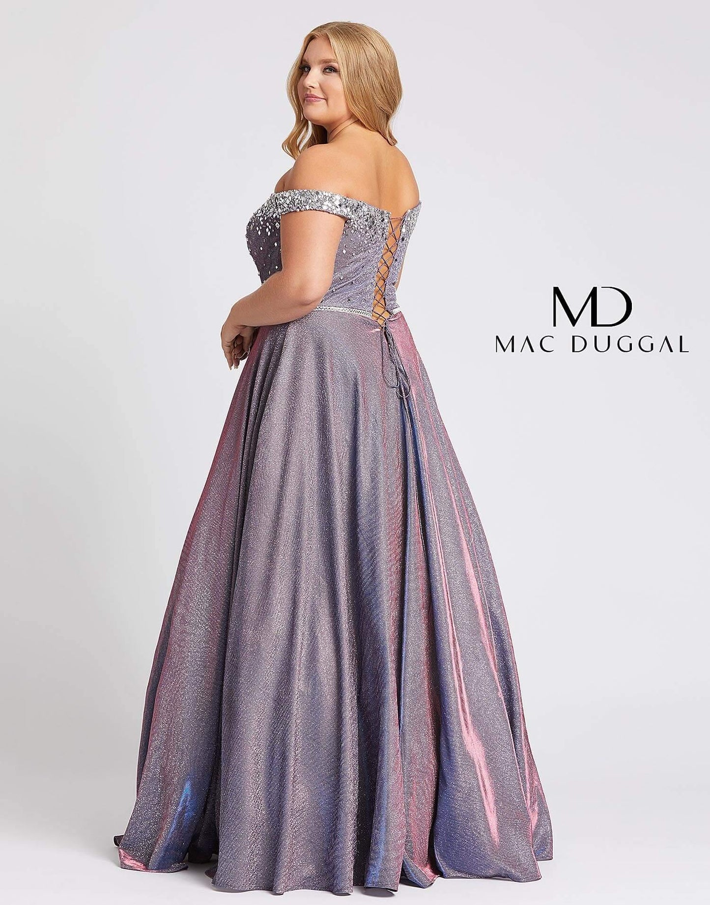 Mac Duggal Fabulouss Off Shoulder Plus Size Prom Ball Gown 48989F - The Dress Outlet Mac Duggal