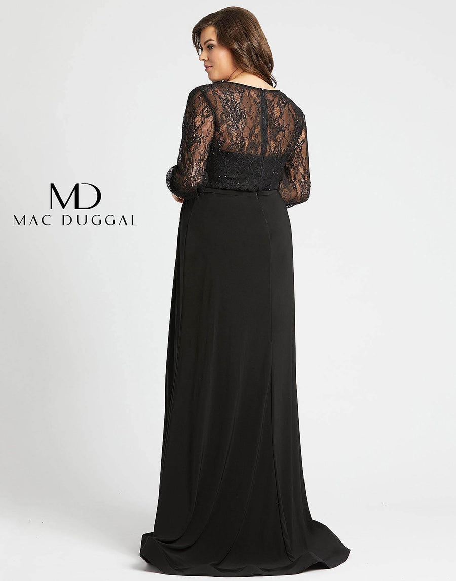 Mac Duggal Fabulouss Long Plus Size Formal Prom Dress Black