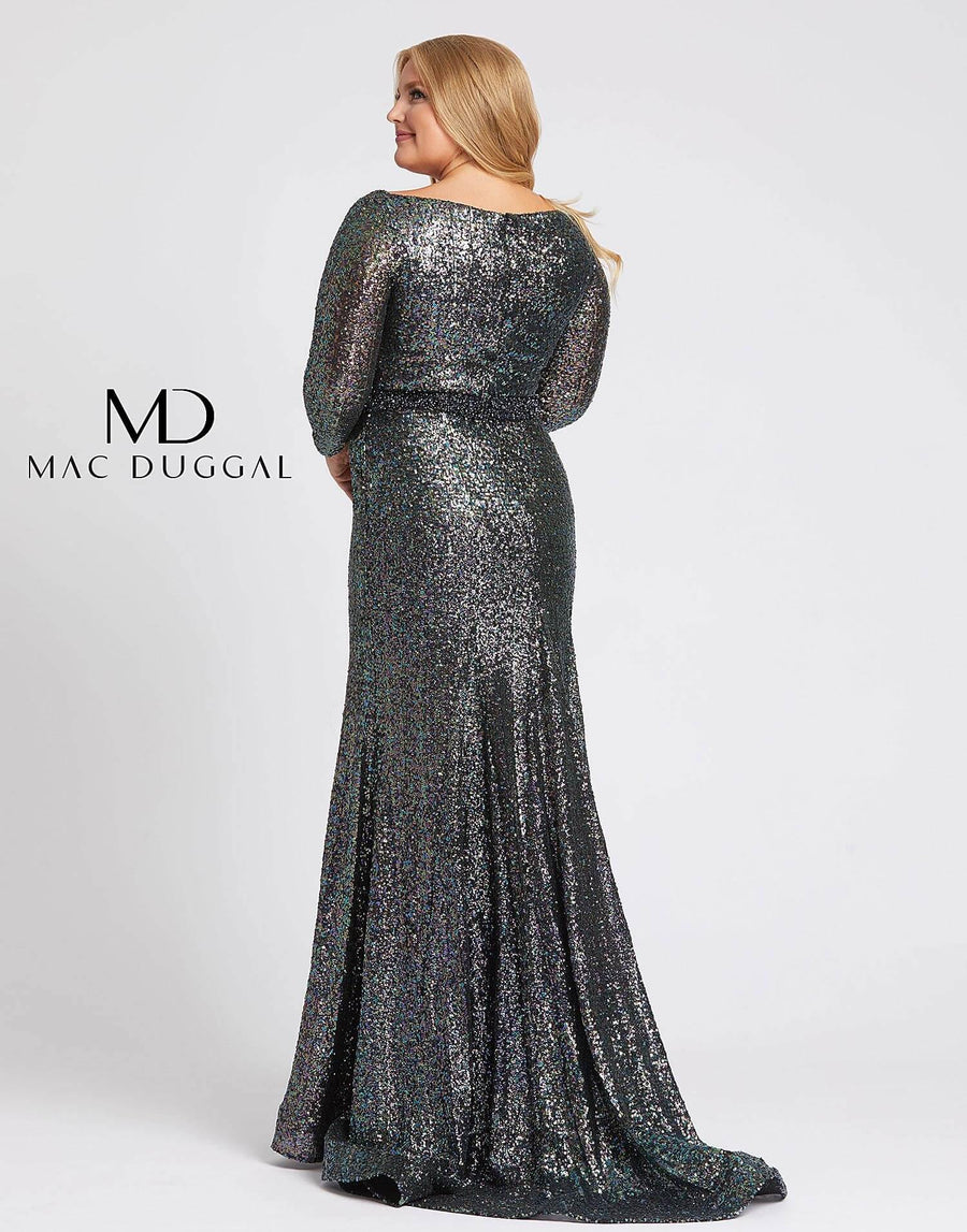 Mac Duggal Fabulouss Long Sleeve Plus Size Dress 67246F - The Dress Outlet Mac Duggal