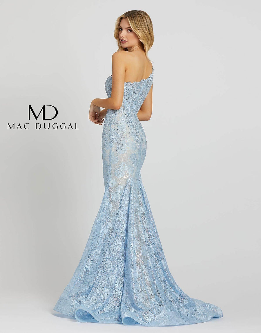 Mac Duggal Long Formal One Shoulder Homecoming Prom Gown - The Dress Outlet Mac Duggal