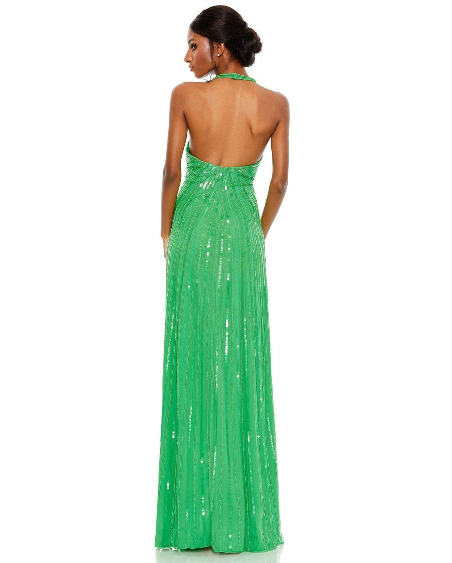 Mac Duggal Long Halter Prom Formal Dress 10898 - The Dress Outlet