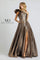 Mac Duggal Long One Shoulder Metallic Prom Ball Gown - The Dress Outlet