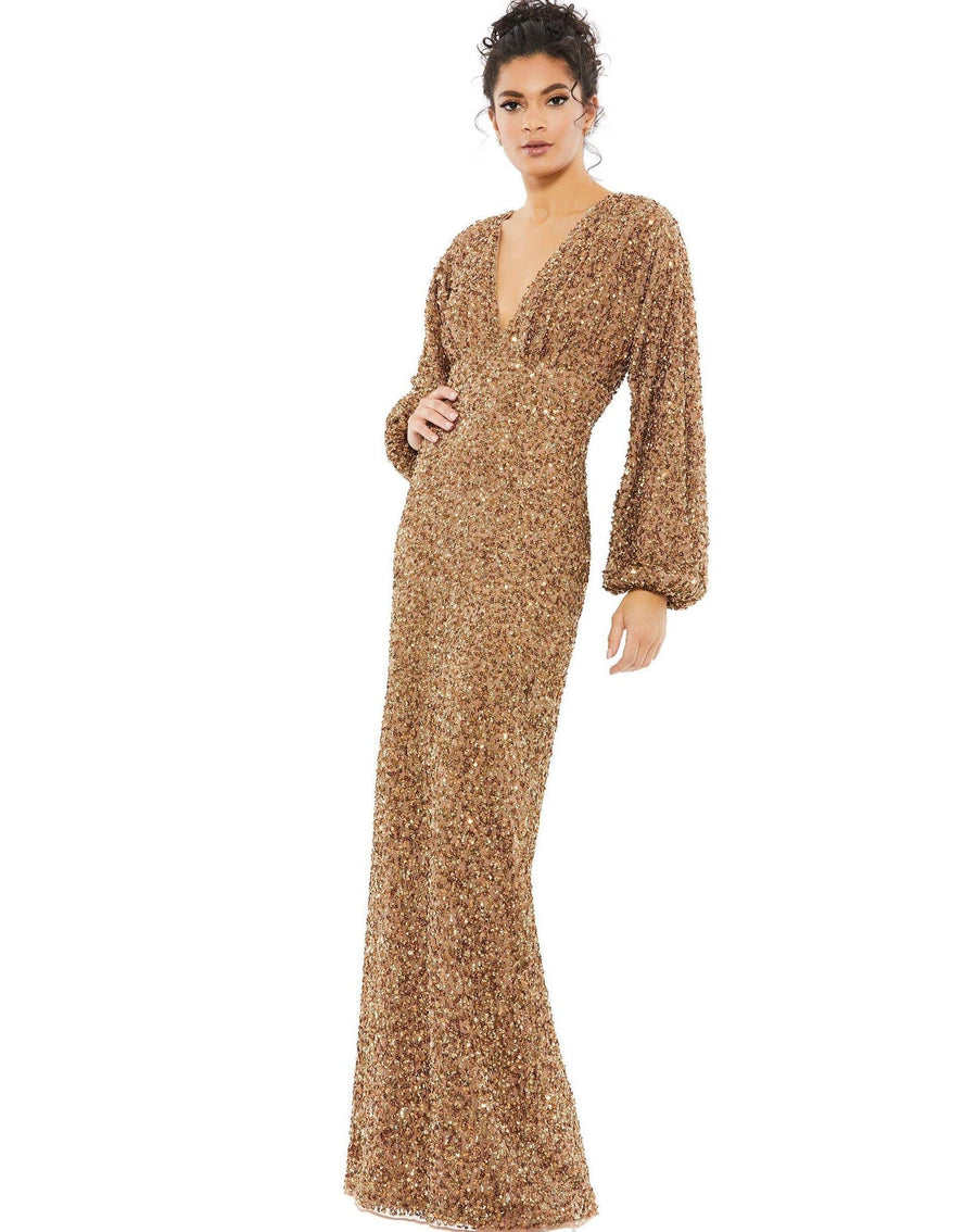 Mac Duggal Mother of the Bride Long Dress Bronze