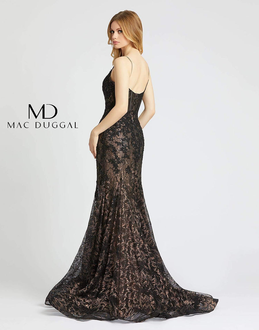 Mac Duggal Prom Long Formal Lace Trumpet Dress - The Dress Outlet Mac Duggal