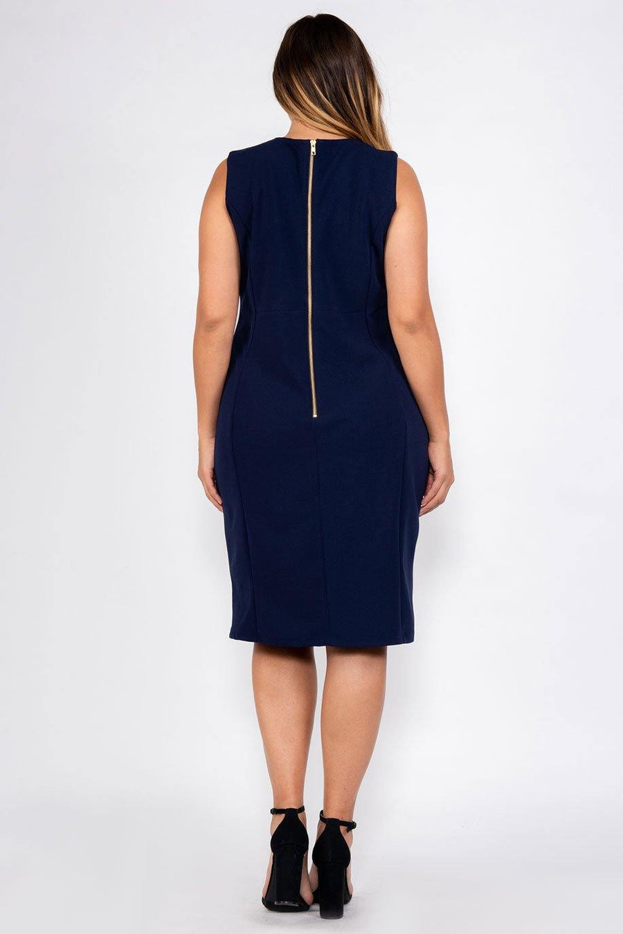 Marina Short Plus Size Cocktail Dress - The Dress Outlet Marina