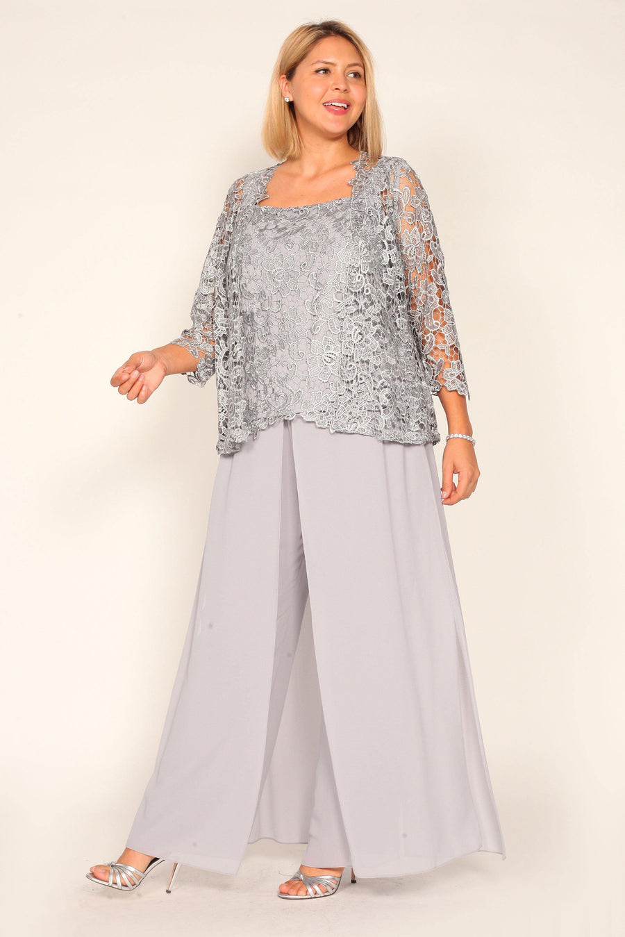 Marina Silver Mother of the Bride Pant Suit