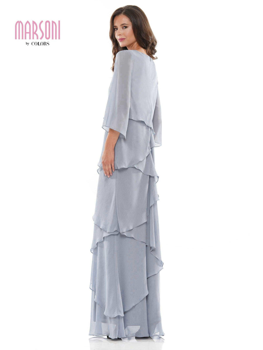 Marsoni Long Mother of the Bride Chiffon Dress 302 - The Dress Outlet