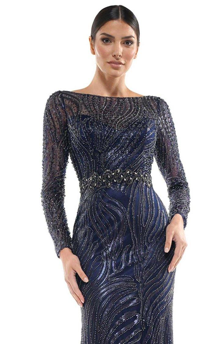 Marsoni Long Sleeve Fitted Prom Dress - The Dress Outlet