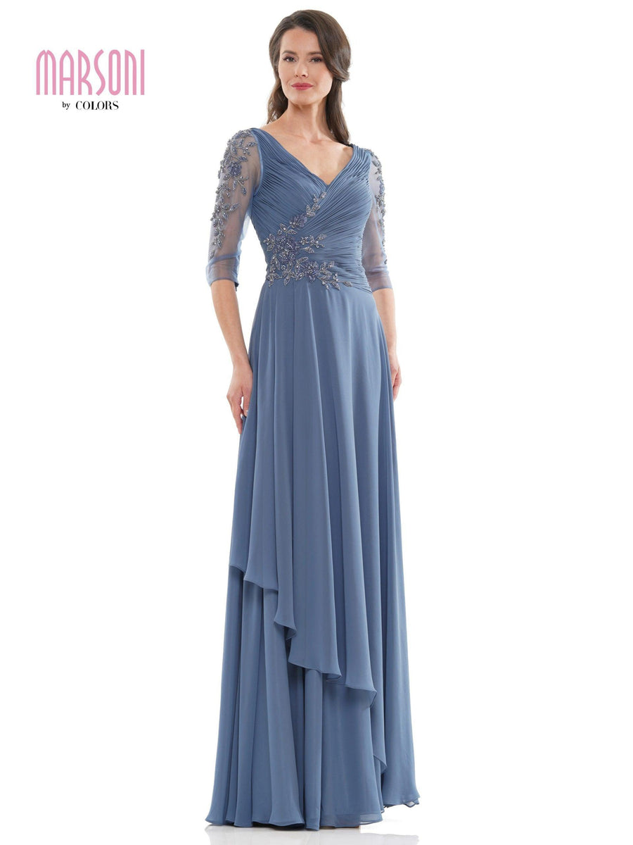 Marsoni Mother of the Bride Long Chiffon Dress 1135 - The Dress Outlet