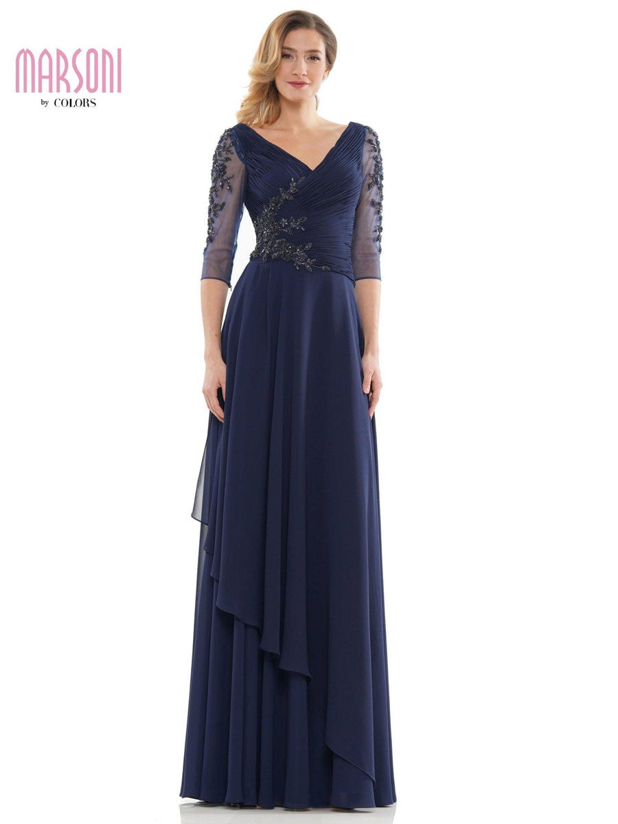 Marsoni Mother of the Bride Long Chiffon Dress 1135 - The Dress Outlet