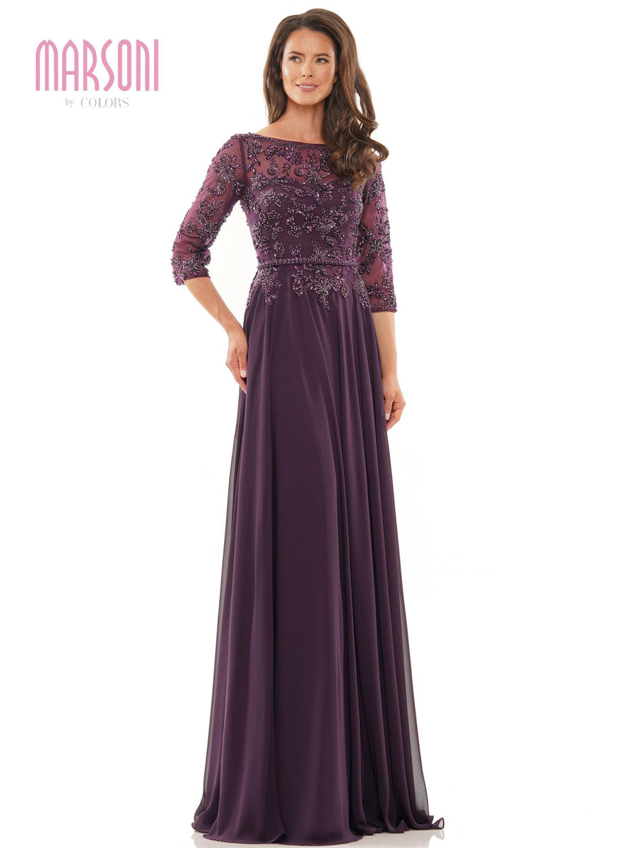 Marsoni Mother of the Bride Long Chiffon Dress Sale - The Dress Outlet