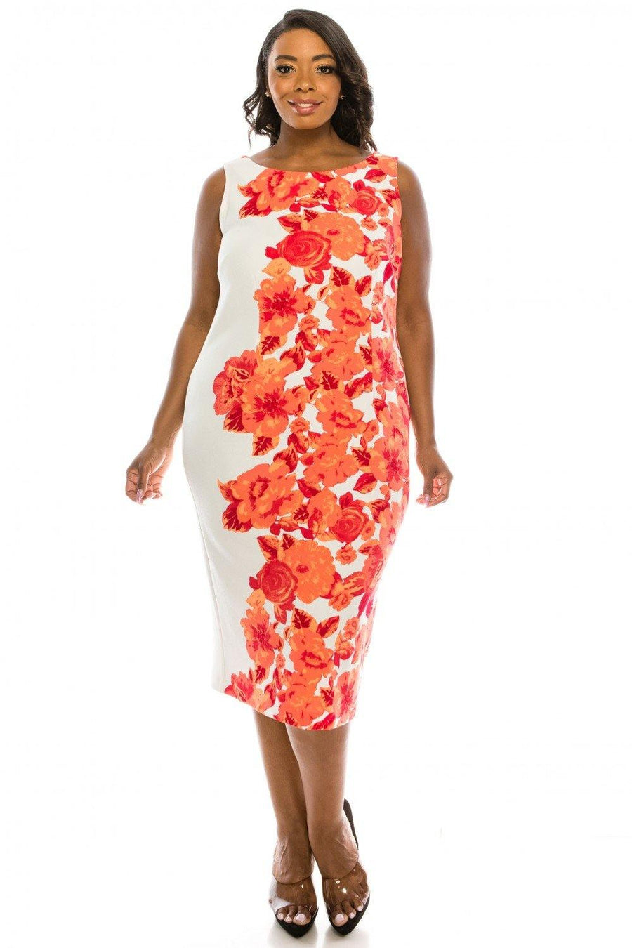 Maya Brooke Short Floral Print 2 Piece Cocktail Dress - The Dress Outlet Maya Brooke