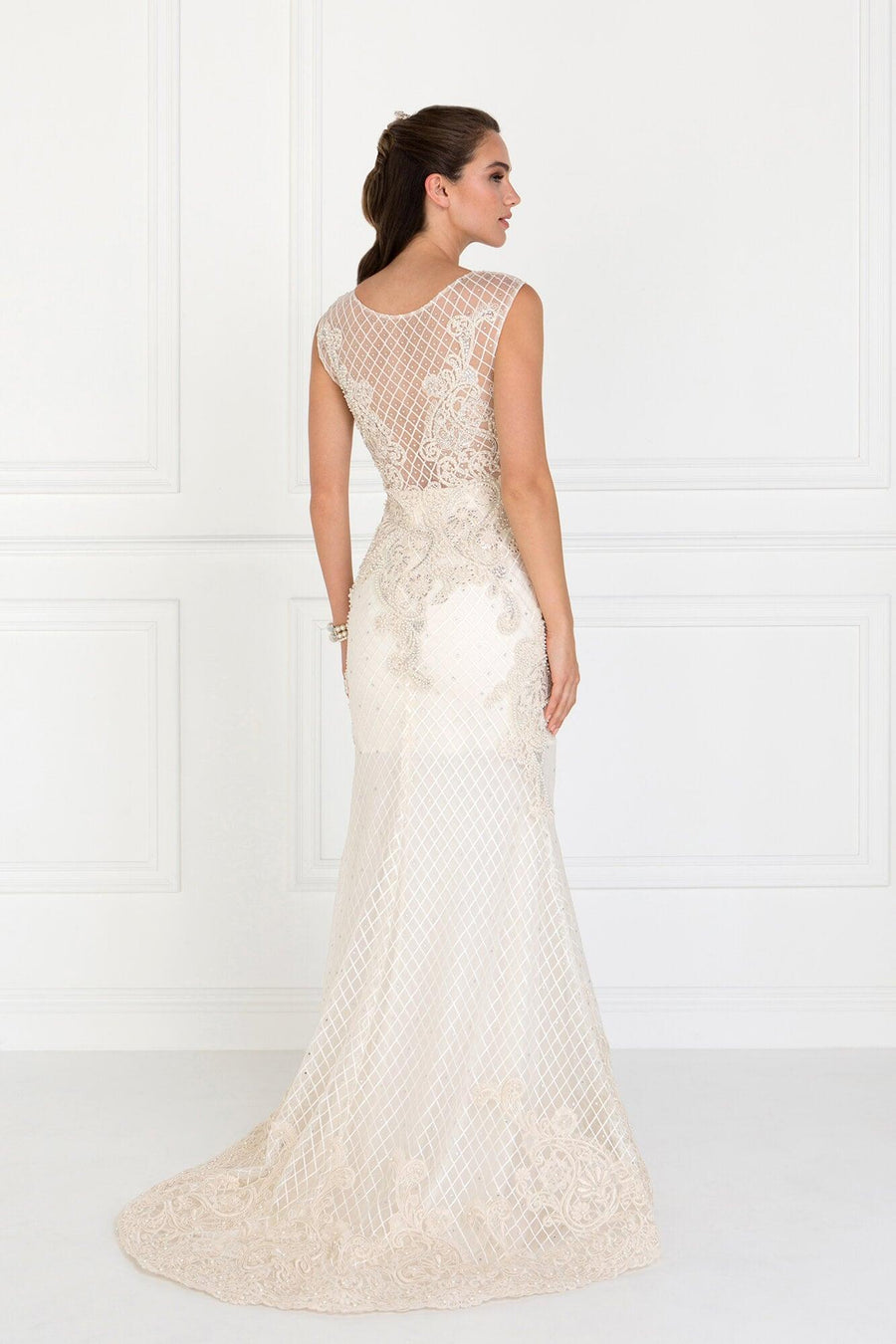 Mermaid Long Wedding Lace Dress - The Dress Outlet Elizabeth K