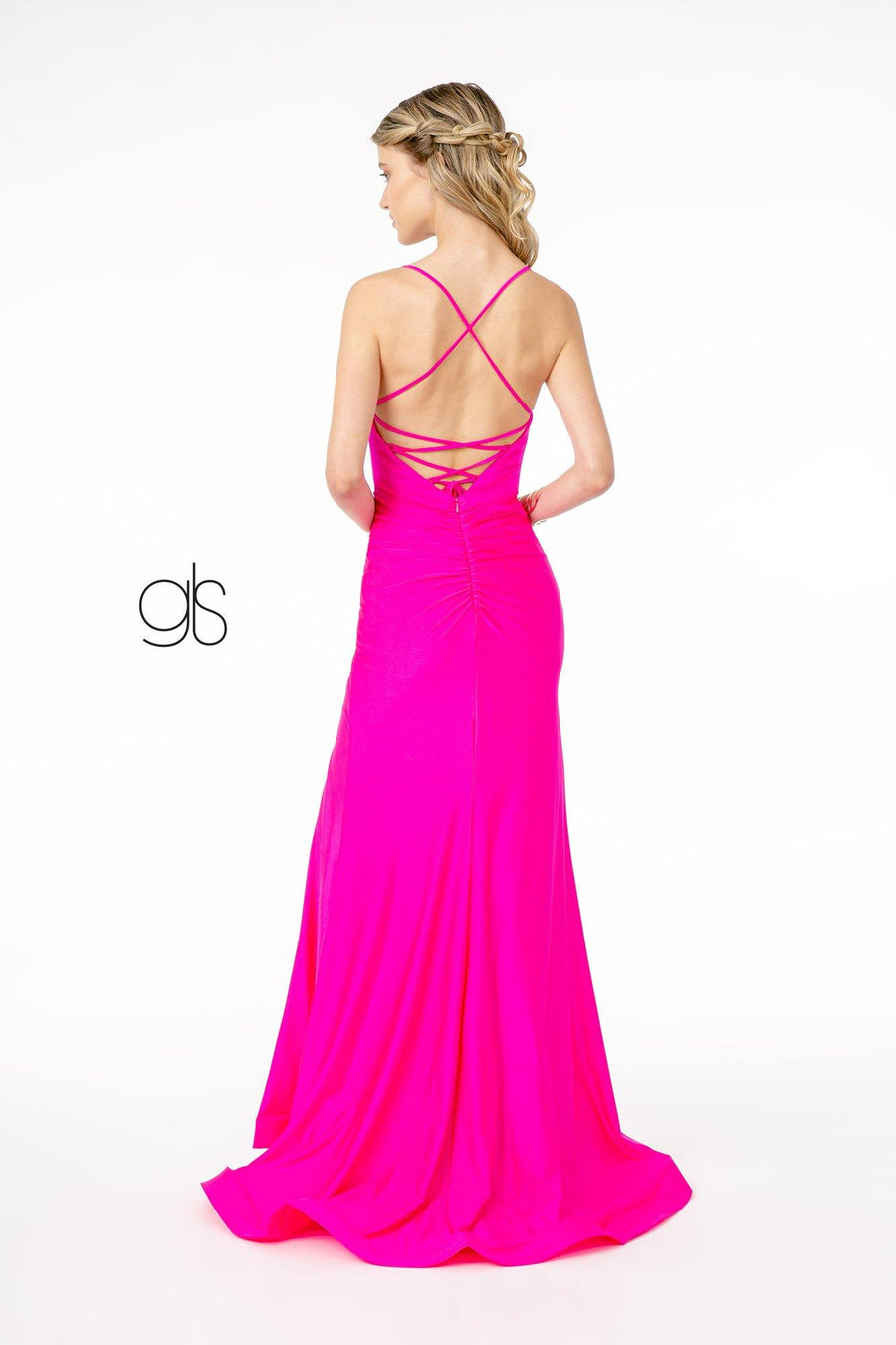 Mermaid Ruched Jersey Long Prom Dress - The Dress Outlet Elizabeth K