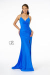 Mermaid Ruched Jersey Long Prom Dress - The Dress Outlet Elizabeth K