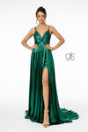 Metalic Lame Long Prom Dress Evening Gown - The Dress Outlet Elizabeth K