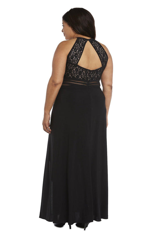 Black/Nude Morgan & Co 12524WM Long Plus Size Evening Dress for $79.99 ...