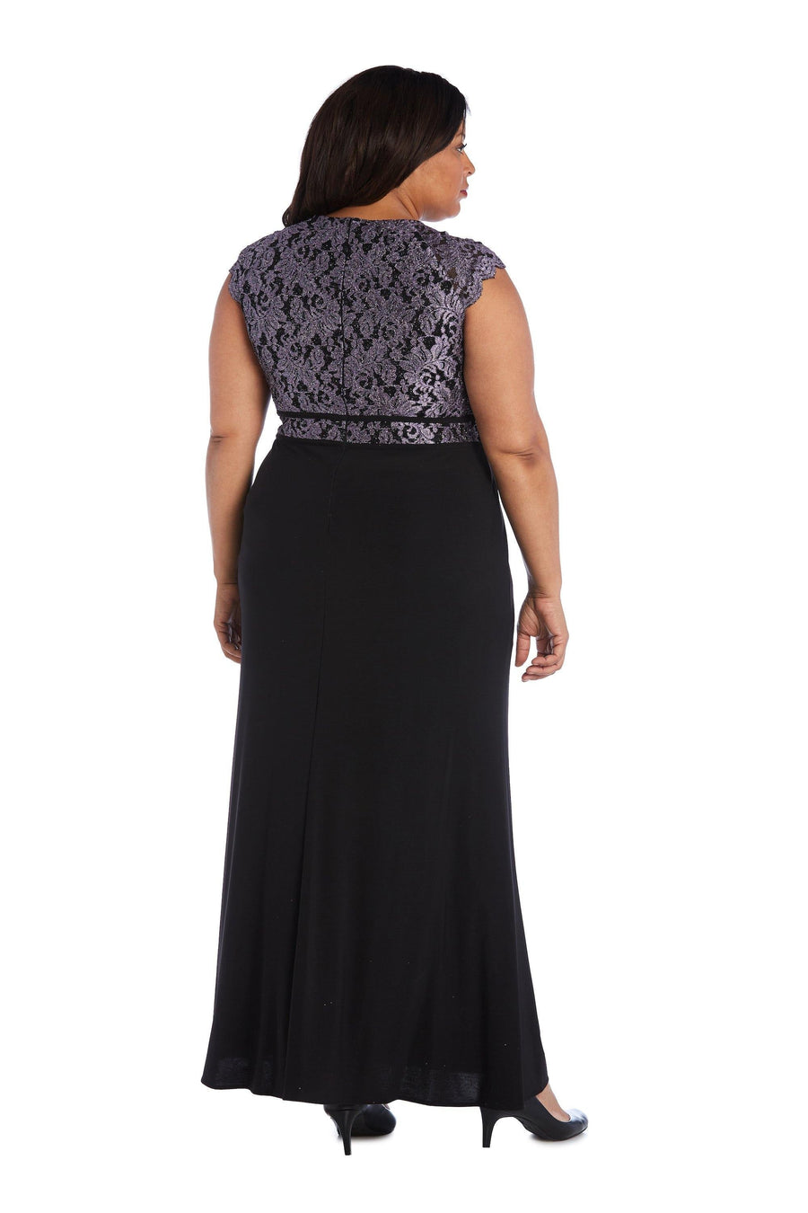 Morgan & Co Long Plus Size Formal Dress 12539WM - The Dress Outlet