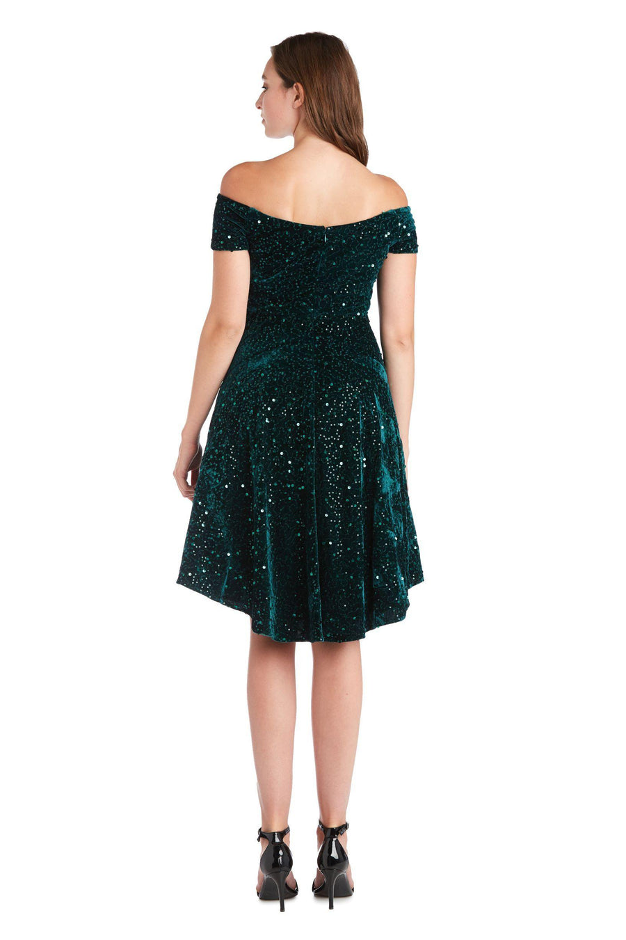 Morgan & Co High Low Velvet Dress 12549 - The Dress Outlet