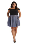 Morgan & Co. Plus Size Off Shoulder Short Dress 12783W - The Dress Outlet