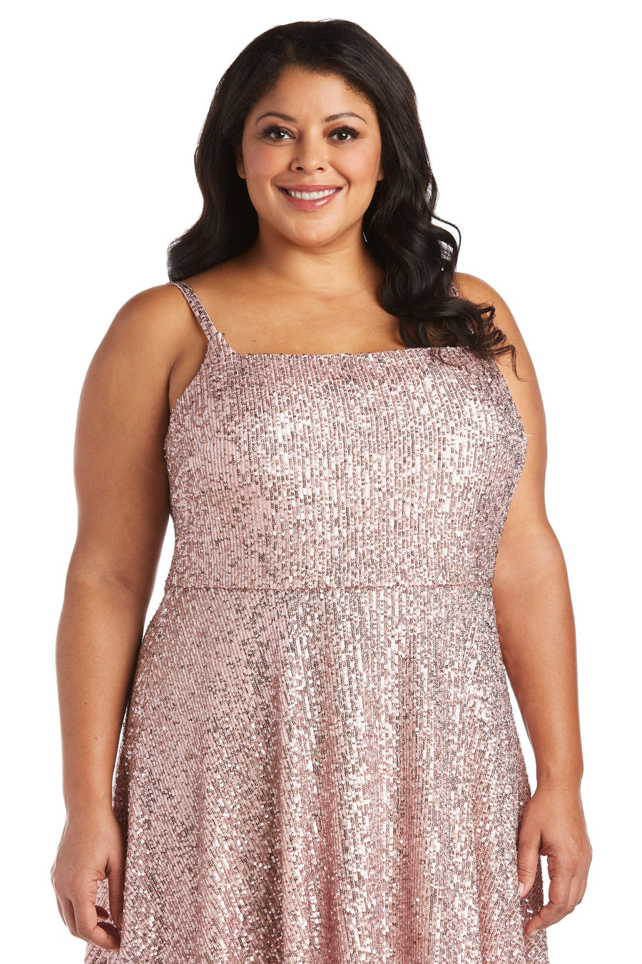 Morgan & Co Short Plus Size Sequins Dress 12890WM - The Dress Outlet