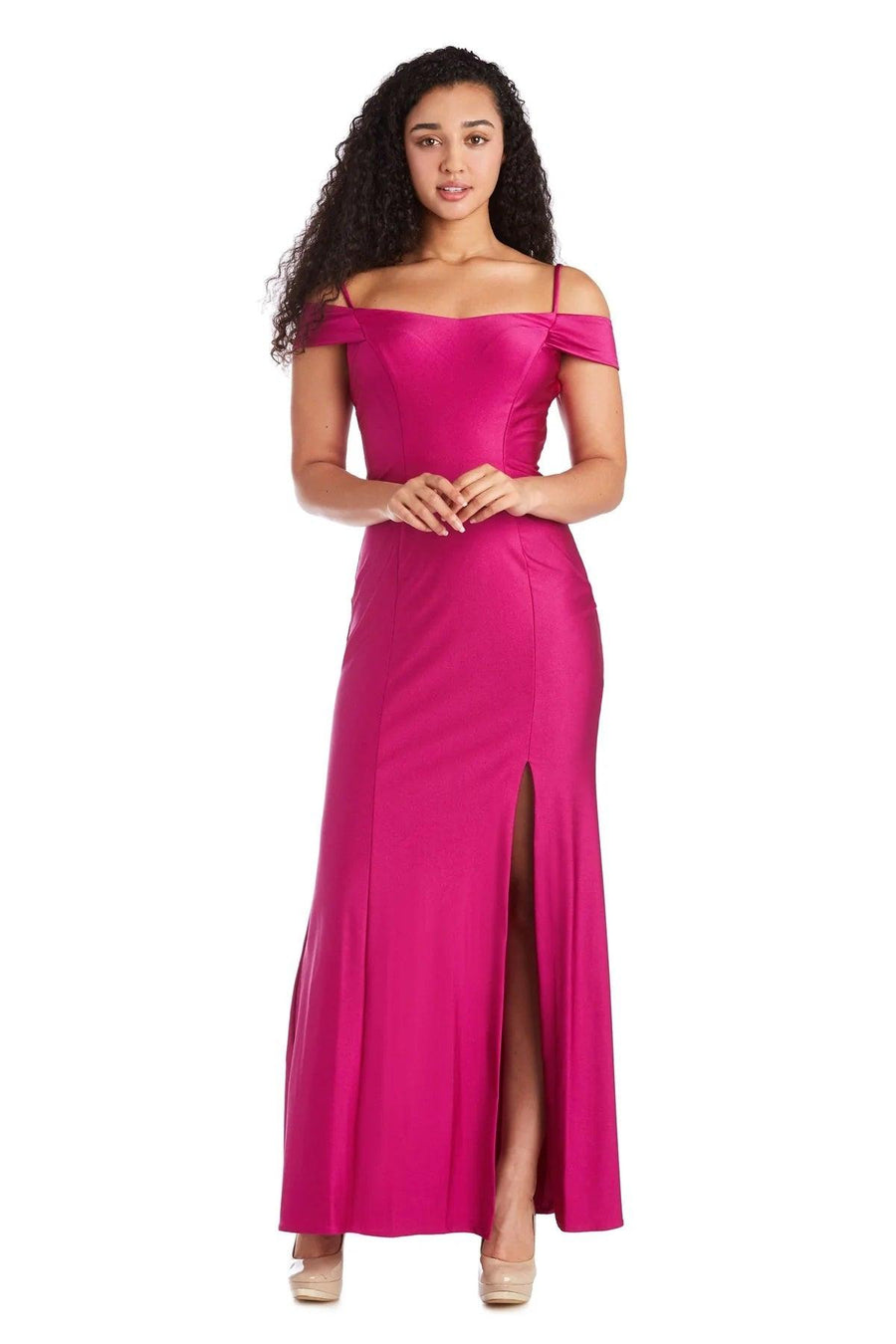 Morgan & Co. Long Formal Off Shoulder Dress 21942J - The Dress Outlet