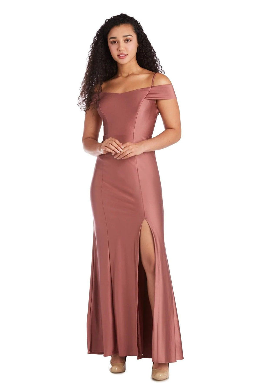 Morgan & Co. Long Formal Off Shoulder Dress 21942J - The Dress Outlet