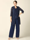 Mother of the Bride Long Jacket Pant Suit - The Dress Outlet Eva Fashion