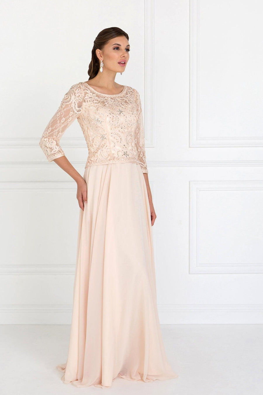 Mother of the Bride Long Sleeve Dress - The Dress Outlet Elizabeth K