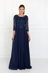 Mother of the Bride Long Sleeve Dress - The Dress Outlet Elizabeth K