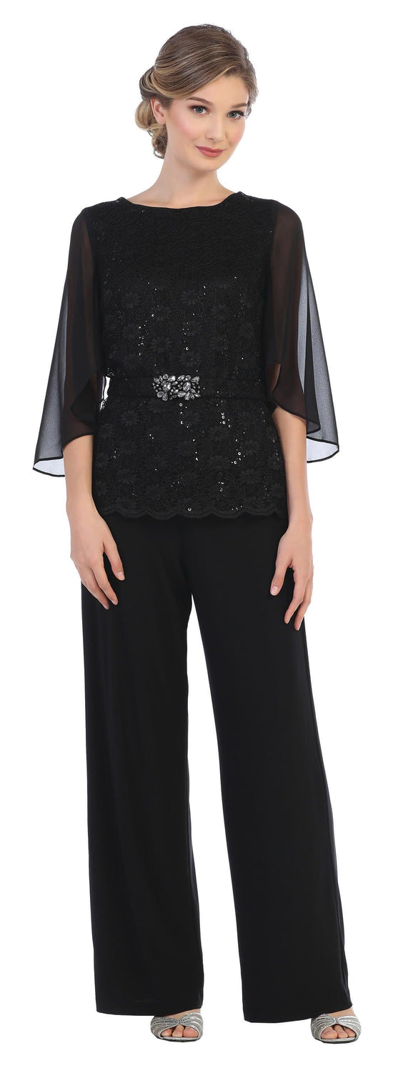 Black Mother of the Bride Plus Size Pant Suit | DressOutlet for $92.99 ...