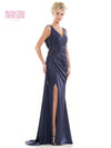 Formal Dresses Long Beaded Formal Mother of the Bride Dress Navy