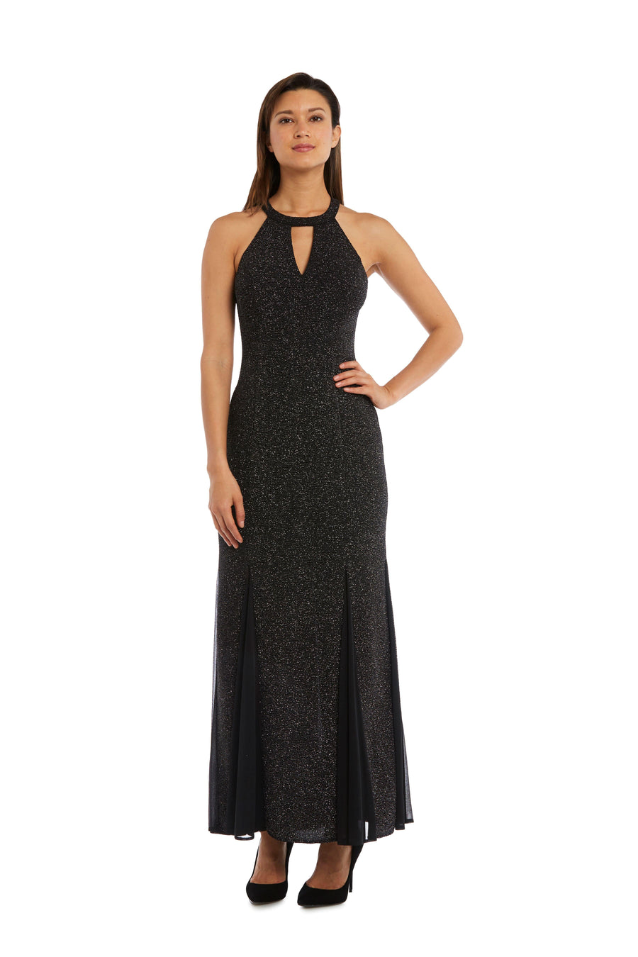 Nightway Long Glitter Knit Dress Formal 21555 - The Dress Outlet