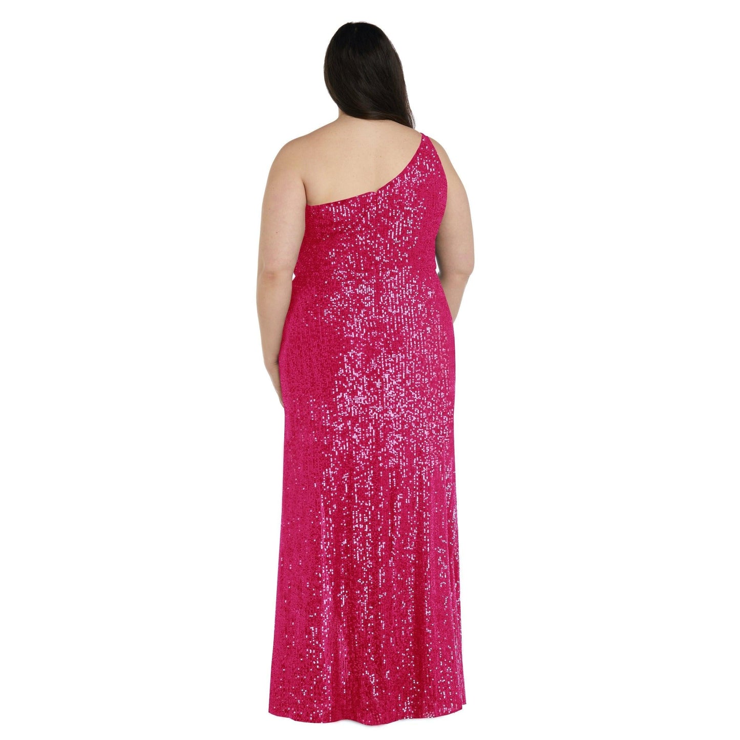 Nightway Long One Shoulder Plus Size Gown 22121W - The Dress Outlet