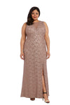 Nightway Long Plus Size Glitter Lace Dress 21547W - The Dress Outlet