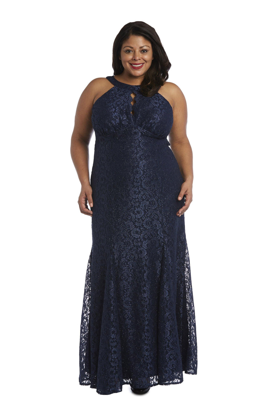 Nightway Long Plus Size Lace Formal Dress 21713W - The Dress Outlet