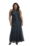 Nightway Plus Size Long Formal Lace Dress 21689W - The Dress Outlet