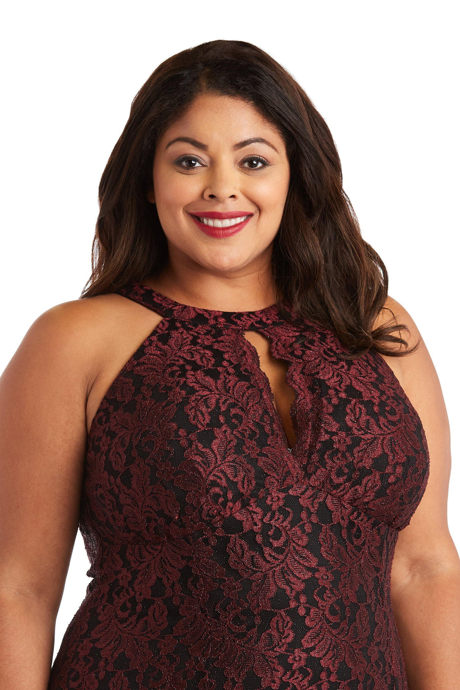 Nightway Plus Size Long Formal Lace Dress 21689W - The Dress Outlet