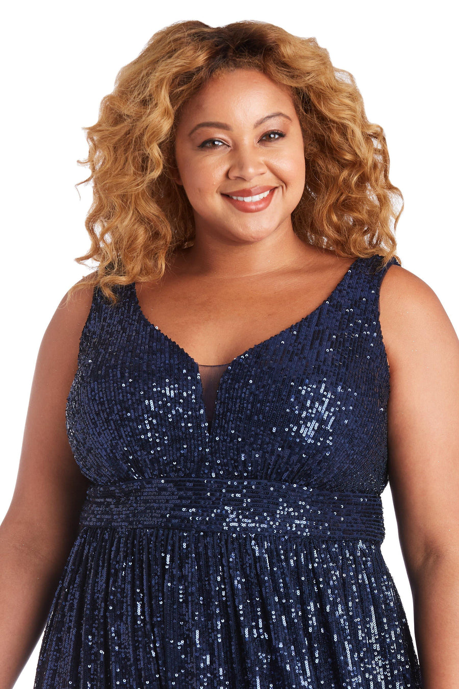 Nightway Plus Size Long Formal Sequins Gown 21923W - The Dress Outlet