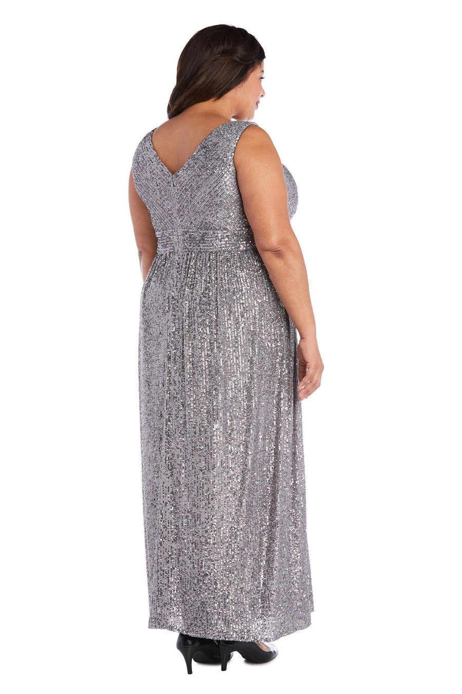 Nightway Plus Size Long Formal Sequins Gown 21923W - The Dress Outlet