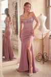 Prom Dresses Shimmering Long Fitted Prom Gown Dusty Rose