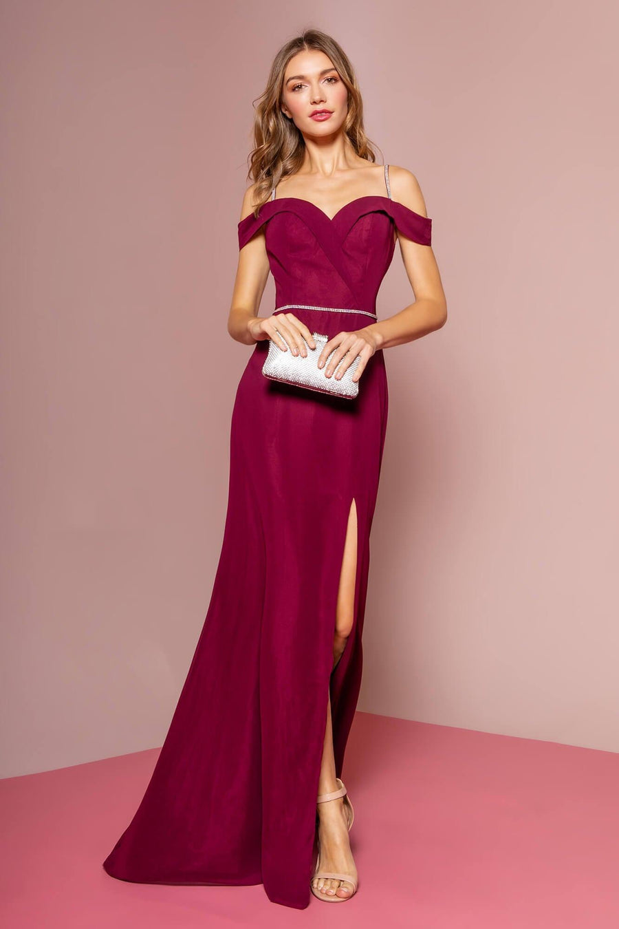 Off-Shoulder Long Formal Dress Bridesmaid - The Dress Outlet Elizabeth K